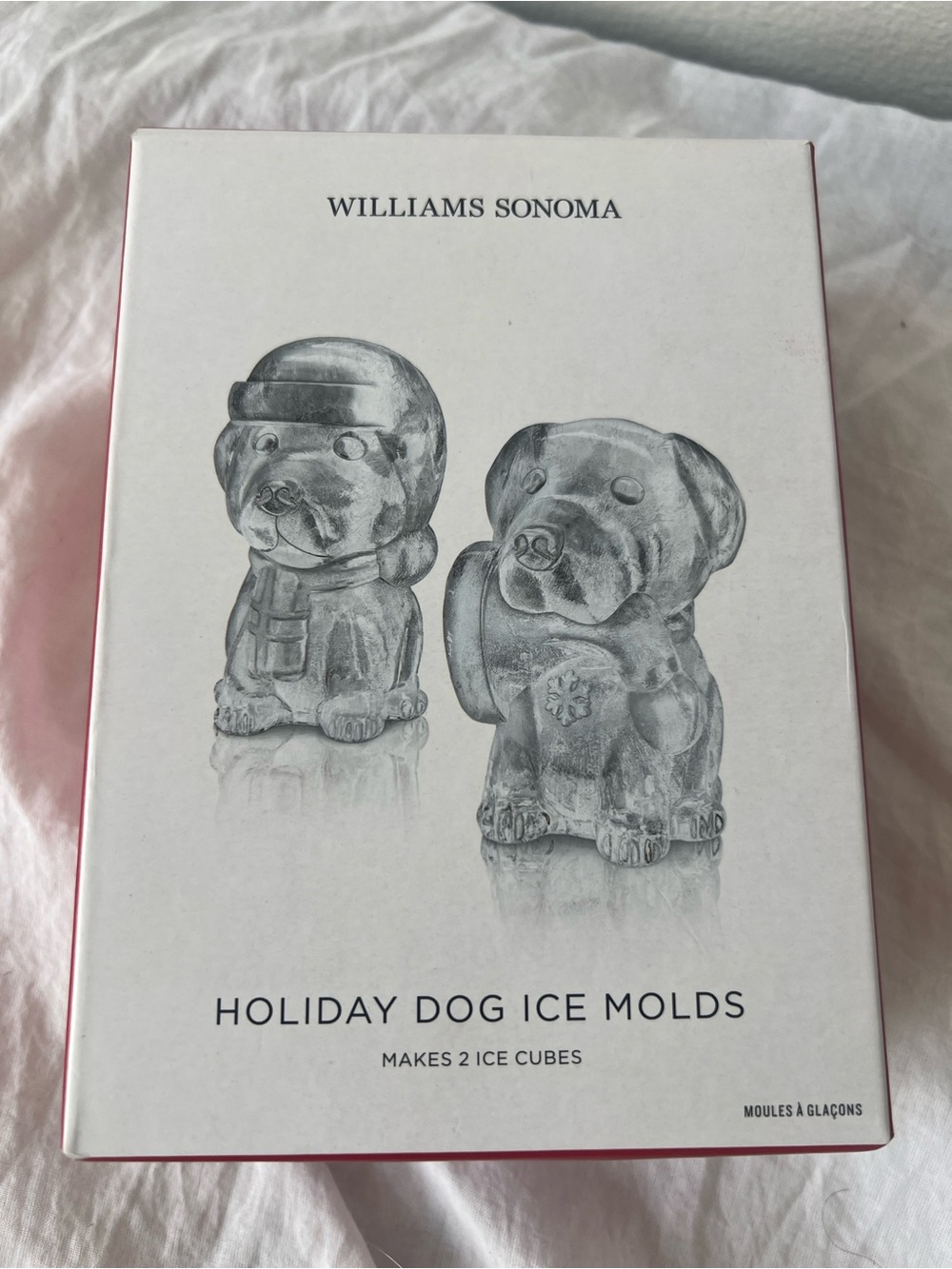 Williams Sonoma Silver Holiday Dog Ice Molds